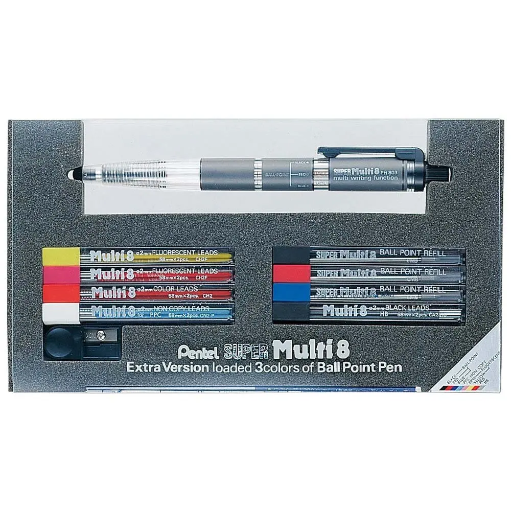 LifeMaster Pentel SUPER Multi 8 Set Color Pencil Loaded 3 Colors Ball