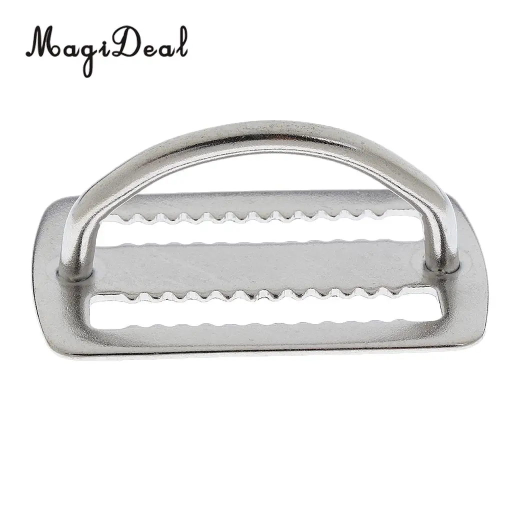 MagiDeal Scuba Snorkeling Diving 316 Stainless Steel 5cm Weight Belt Keeper with D Ring Harness for Swimming Freediving Accessor