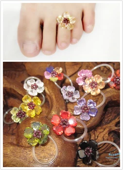 

Fashion Lady's Cute Toe Ring For Women Foot Ring Of Flower Crystal Toes Rings Cubic Zircon Children's Finger Ring Kids& Girls