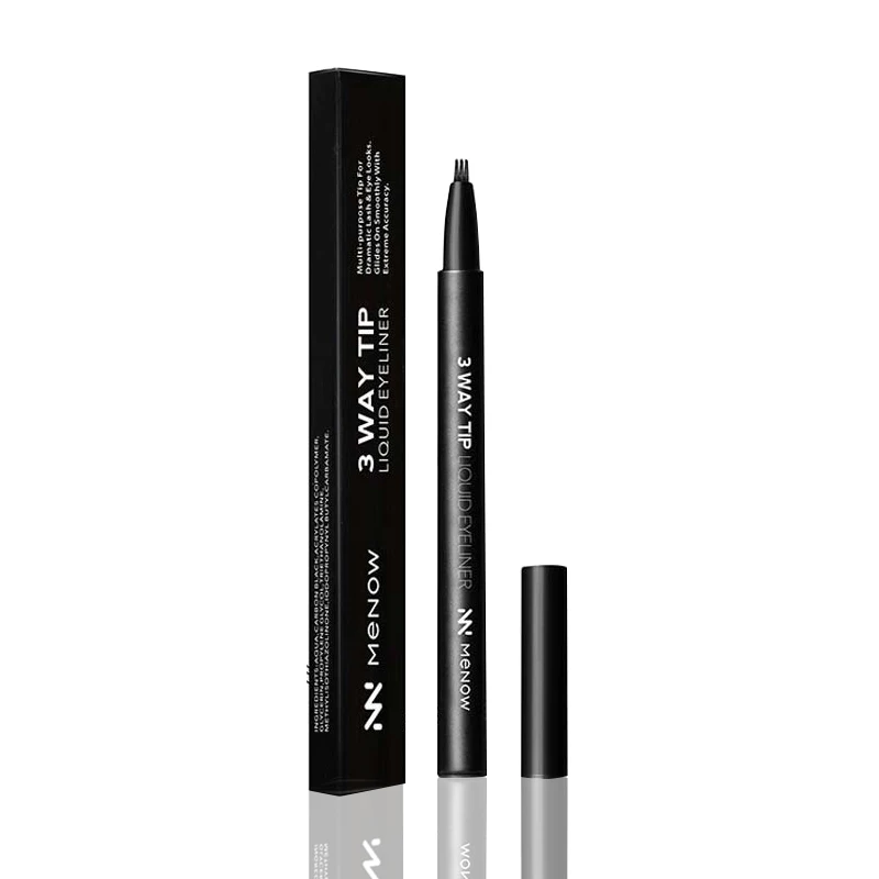 

MENOW Brand Natural 3 Head Cool Eyeliner Pencil Easy To Wear Waterproof Long-lasting Eye Makeup Cosmetic Drop Ship