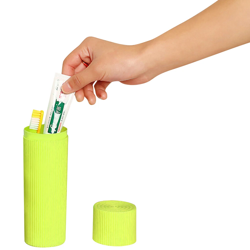 Портативная зубная щетка для путешествий подставка для зубной пасты коробка крышка защитный чехол x 1 - Цвет: Зеленый