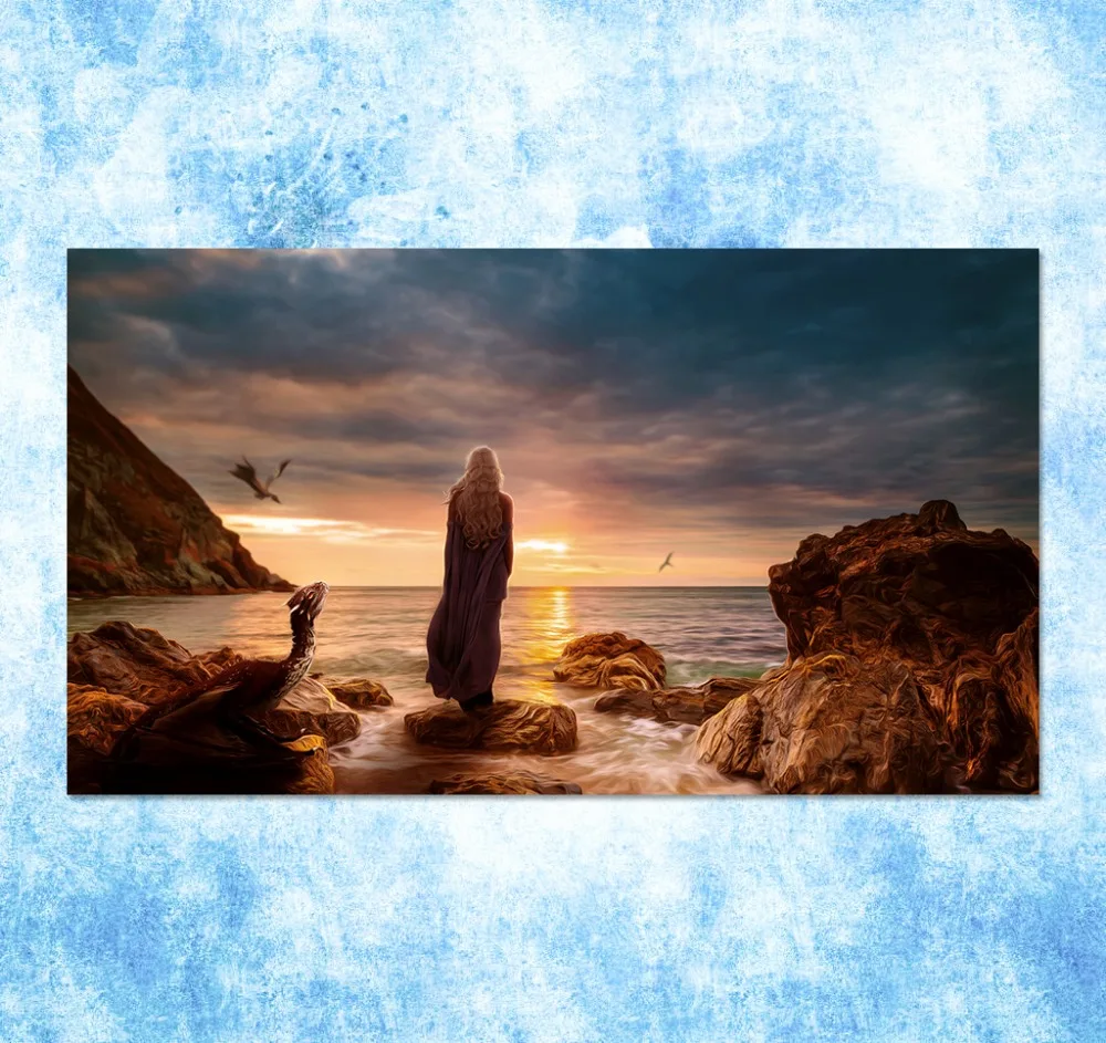 HD Print abstract game of thrones daenerys targarye Painting on canvas