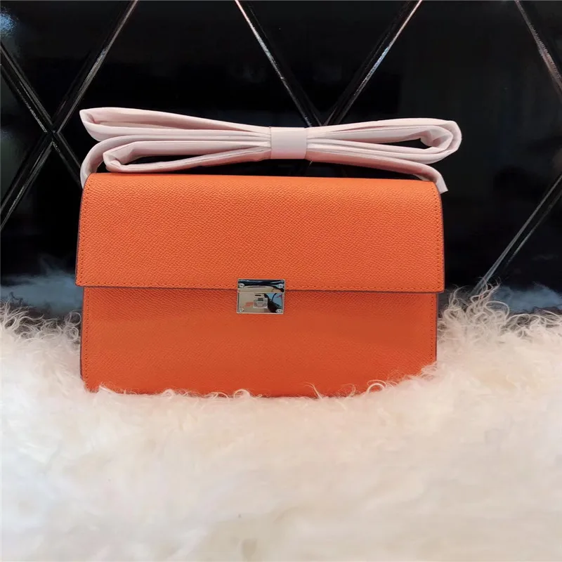 Kafunila Сумки из натуральной кожи для женщин, настоящая кожаная сумка через плечо, дизайнерские роскошные сумки, женские сумки с клапаном, bolsa feminina - Цвет: orange