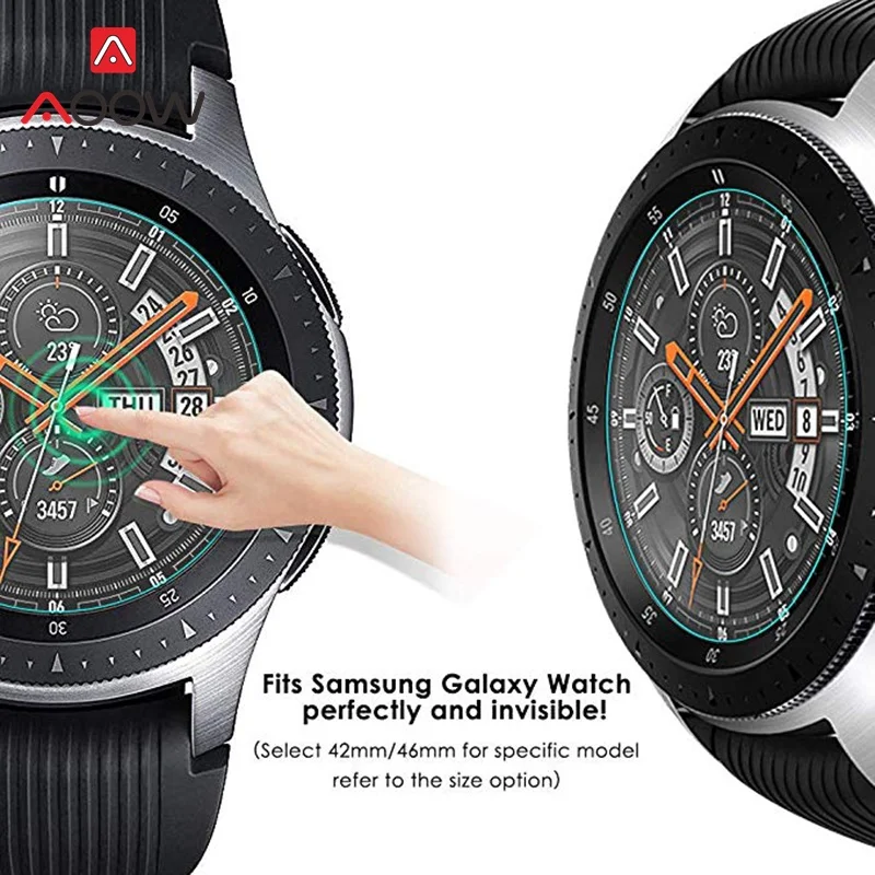 AOOW 2 шт закаленное стекло для samsung Galaxy Watch 42 мм 46 мм Защитная пленка для экрана Защита от взрыва анти-осколки