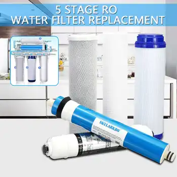 

5 Stage Reverse Osmosis Water Filter Cartridge Water Filter Kit With 75 GPD Membrane RO Replacement Household Water Purifier