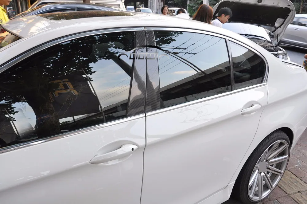 Olotdy окна автомобиля BC обвязка стойки полоски углеродного волокна Защита кузова блестки наклейки 6 шт. для BMW F10 5 серии