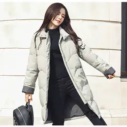 Женская куртка 2019 зимнее хлопковое пальто Модное Длинное Пальто утолщенная водолазка теплая куртка однотонное пальто хлопковая верхняя