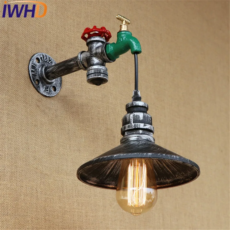 IWHD Loft Style Iron Vintage Wall Lamp Industrial Edison Wall Sconce With Switch Water Pipe Wall Light Fixtures Lighting IWHD Loft Style Iron Vintage Wall Lamp Industrial Edison Wall Sconce With Switch Water Pipe Wall Light Fixtures Lighting