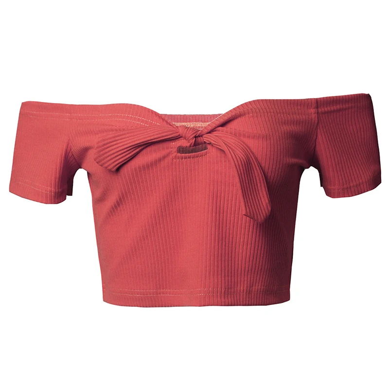 2019 Fashion Sexy Women Short Sleeve T-shirt Ladies Off Shoulder Casual White Red Black Short Shirt Tops Women Summer Crops Tops