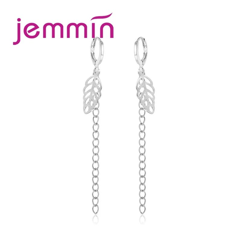

Vintage Hot Sale Hollow Leave Design Long Chain 925 Sterling Silver Earring For Sweet Woman Girls Favorite Anniversary