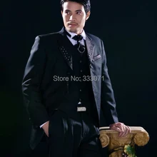 Изготовленный на заказ костюм жениха смокинги Белый Черный Лучший человек Свадебный для шафера мужские формальные костюмы Жениха(куртка+ брюки+ галстук+ жилет
