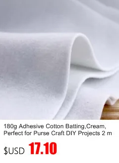 50cmx100cm/piece Adhesive Cotton Batting Cream interlining 180g Single Side filler Perfect for Purse Craft DIY Projects