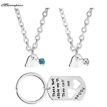 These Two Stole My Heart.They Call Me Daddy Birthstone Dog Tag Key Chain&Necklace Personalized Hand Stamped Fathers Day Gift my daddy and me
