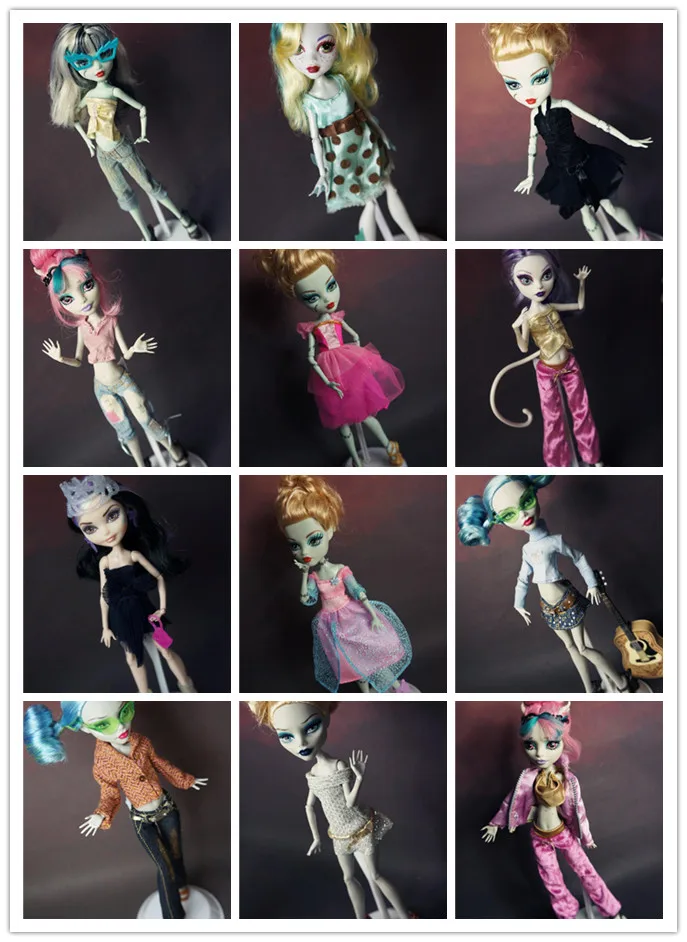 Новинка 15 шт. = одежда + обувь для кукол Monster High партия повседневный костюм