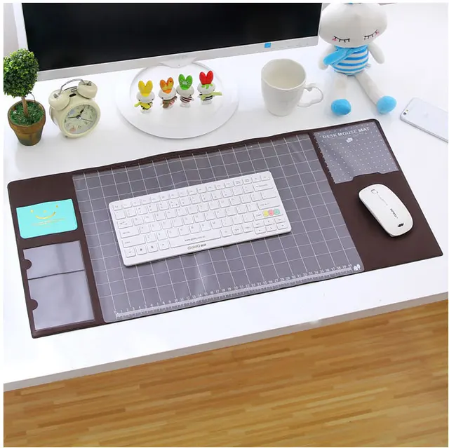 Multifunctional plastic mouse pad with many spaces for cards pen photo, 71x33cm large size, pink