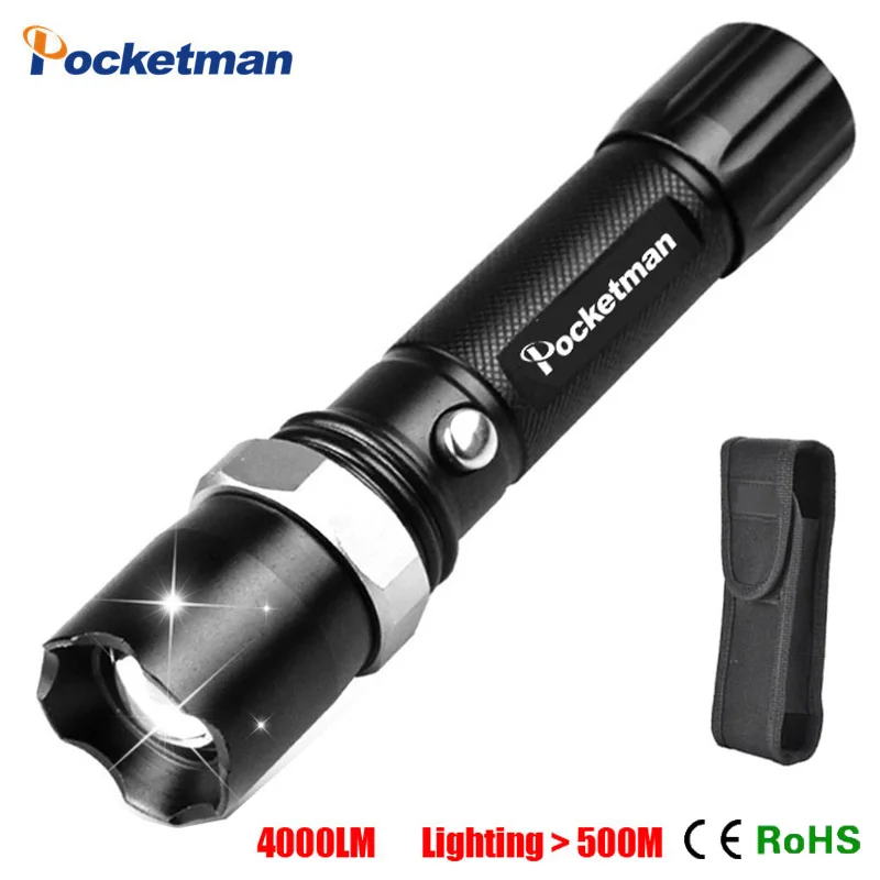 

LED torch FT17 flashlight xml-t6 3800 Lumens High Power torcia zaklamp Zoomable linterna tactica with portable sleeve zk50