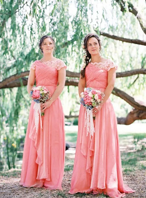 Coral Colored Bridesmaid Dresses