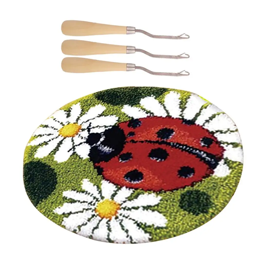 ^*Best Offers DIY Ladybug Latch Hook Rug Completed Kits for Kids Children W/ 3Pcs Crochet Hooks ^*Best Offers DIY Ladybug Latch Hook Rug Completed Kits for Kids Children W/ 3Pcs Crochet Hooks