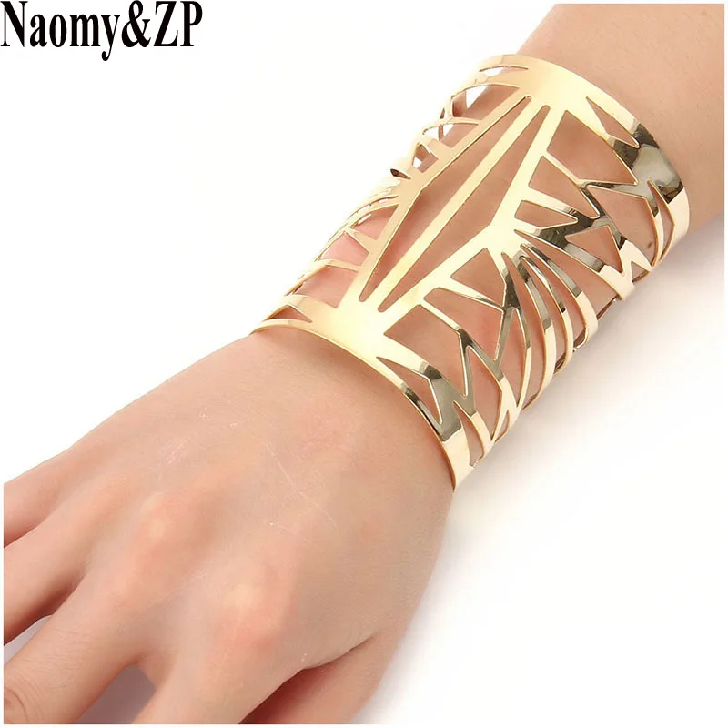 

Naomy&ZP Bracelets & Bangles Ethnic Cuff Bracelet For Women Punk Wide Opening Hollow Bohemian Boho Bangle Fashion Jewelry