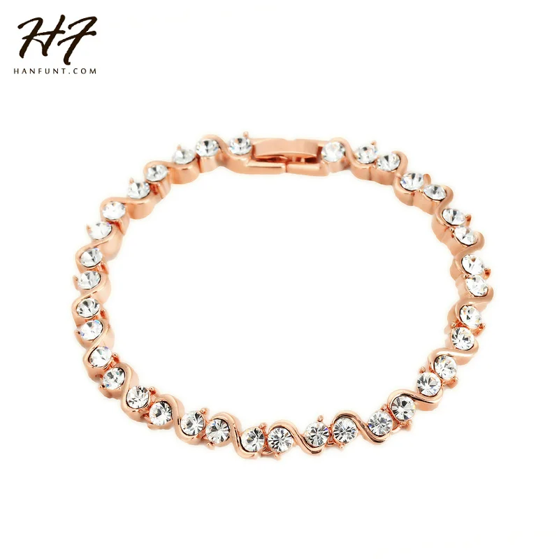 

Top Quality Roman Verve Rose Gold Color Bracelet Jewelry Austrian Crystal HotSale H039 H040