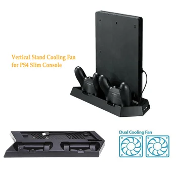 

Vertical Stand Cooling Fan for PS4 Slim Console Gamepad Cooler Dock Mount with Dual Charging Station 3000RPN USB Gaming Cooler