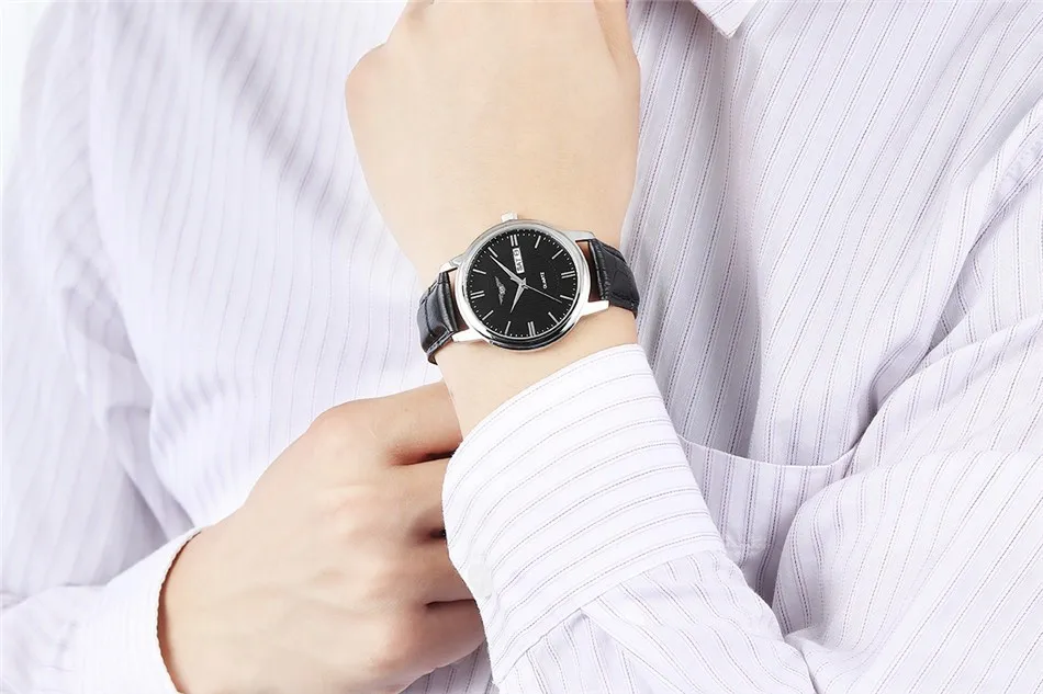 NEW GUANQIN Mens Watches Casual Date Week Quartz Watch Leather Strap Clock Men Wristwatch relogios masculino New Year Gifts (6)