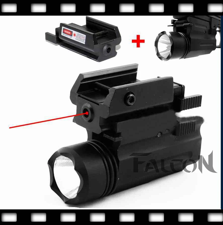 2in1 Tactical P226 Gun M9 CREE LED Flashlight/LIGHT +Red Laser/Sight