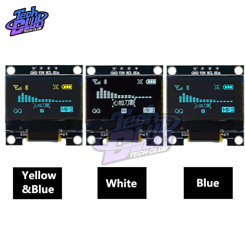 

4Pin 0.96" OLED Display Module White/Blue/Yellow Blue 0.96 inch OLED 128X64 IIC I2C SSD1306 12864 LCD Screen Board for Arduino