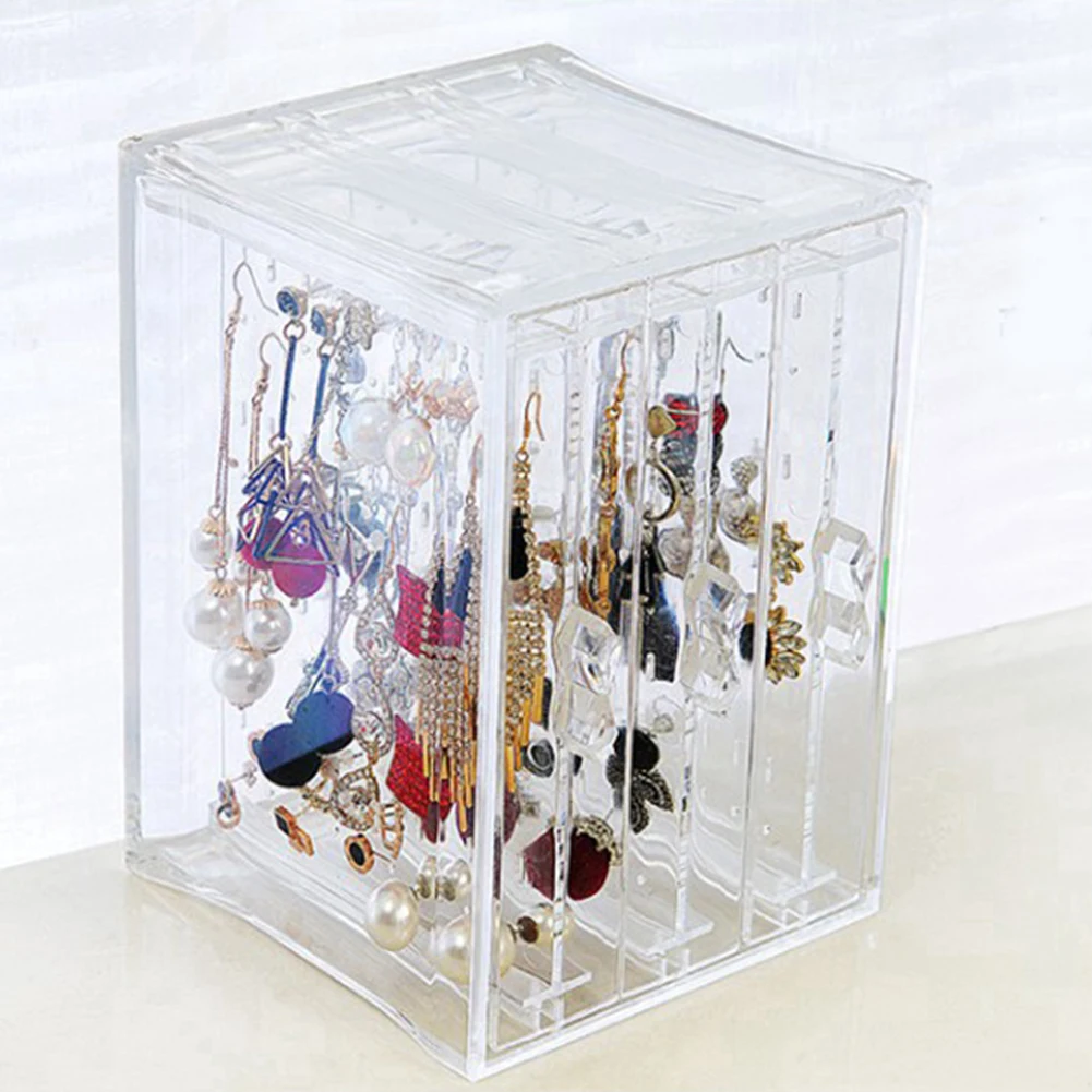 

Display Stand Transparent Desk Organizer Multifunctional Storage Rack Practical Hook Boxes Acrylic Box For Earrings Organizer