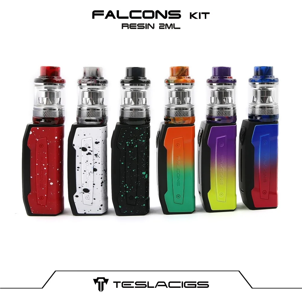 Оригинальный Tesla Falcons комплект с Teslacigs Falcons Vape батарея 2000 мАч и Смола Танк мл 2 мл/6 мл электронная сигарета испаритель