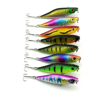 

100pcs Fishing Lure Pesca Peche Tackle Wobbler Fishing Popper 75mm 7.5g Hard Lures Crankbait Isca Artificial Bait wholesale