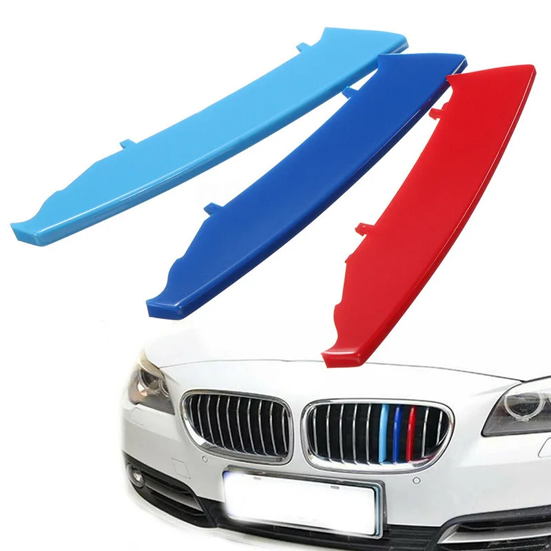 

For BMW 3 Series E90 E91 04-08 3-Color Car Grille Bar Cover Stripe Clip Decal Easy Installation