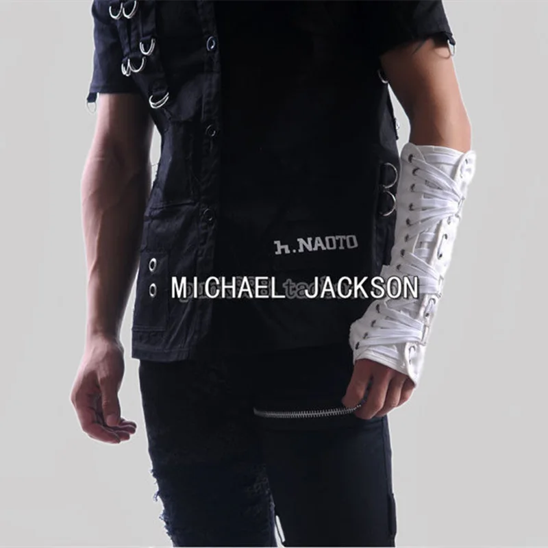Редкие MJ Майкл Джексон панк нарукавники BAD jam черные белые хлопковые перчатки для фанатов панк для выступлений Вечерние