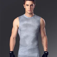 Мужская одежда для занятий спортом, компрессионные колготки, футболка, мужская одежда без рукавов в народном стиле для мужчин, спортивные рубашки для бега, дышащие