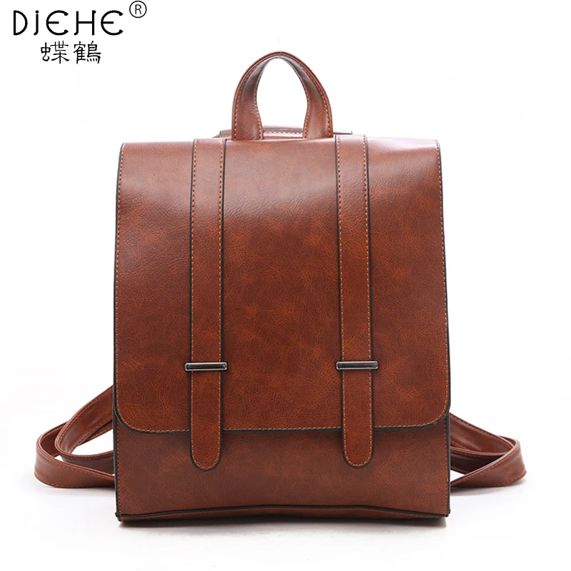 

2018 New Women Backpack PU Leather Daypack Fashion Backpacks Female Mochila Feminine Casual Large Capacity Vintage Shoulder Bags