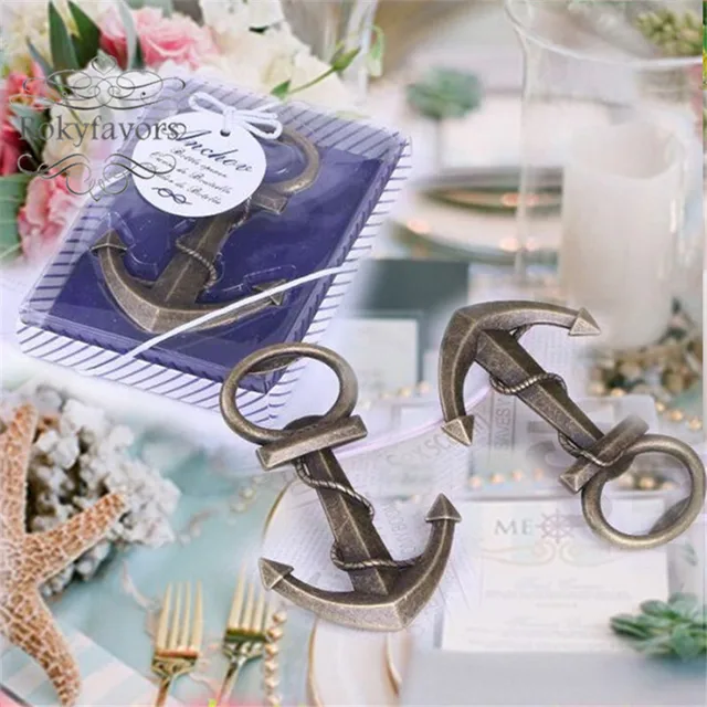 FREE SHIPPING 50PCS Anchor Bottle Opener Wedding Favor Beach Themed