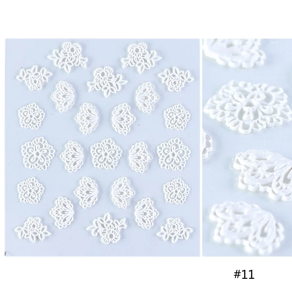 1 шт. 5D рельефные наклейки на ногти цветок лист самоклеющиеся Выгравированные наклейки слайдеры украшения для ногтей советы по дизайну маникюра LA1019 - Цвет: 11