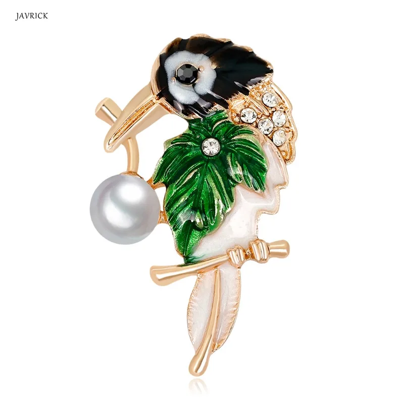 

Parrot Brooch Pins Jewelry Women Men Luxury Gifts Animal Enamel Ornament Corsage