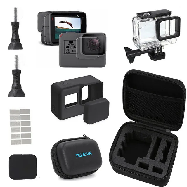 

45m Underwater Waterproof Case Accessory Set for GoPro Hero 6 5 7 Diving Protective Cover Housing Mount for Go Pro Accessories