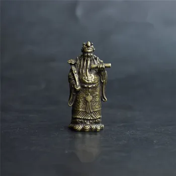 

China Pure brass god of wealth small statue