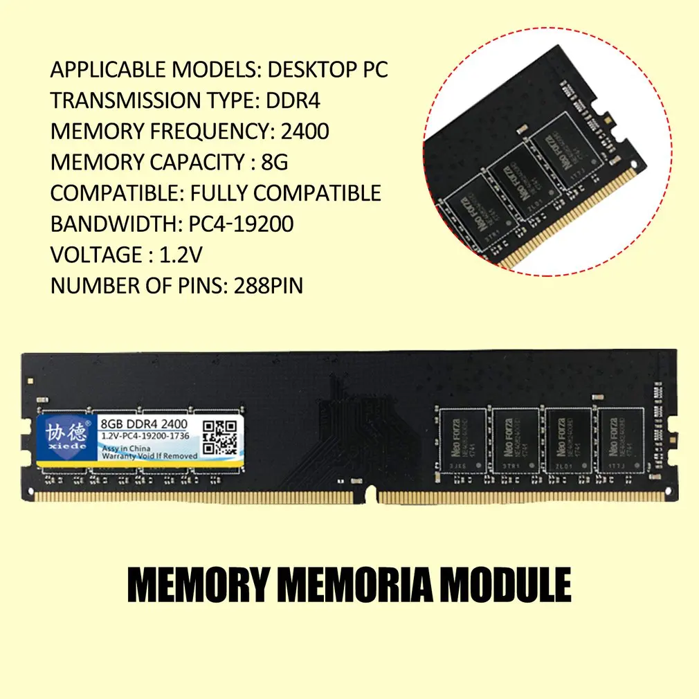DDR4 2400 4G/8G/16G Desktop PC Memory Memoria Module PC4-19200 Compatible with Intel Processor and AMD Processor