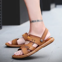 BomKinta/новейшие летние сандалии; Мужская обувь в стиле ретро; мужские пляжные сандалии цвета хаки; уличные шлепанцы для мужчин; Sandalias Hombre