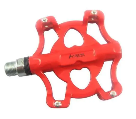 Q092 поставки Велосипедных педалей герметичный подшипник Сверхлегкий Алюминиевый нескользящий дизайн Perlin - Цвет: Красный
