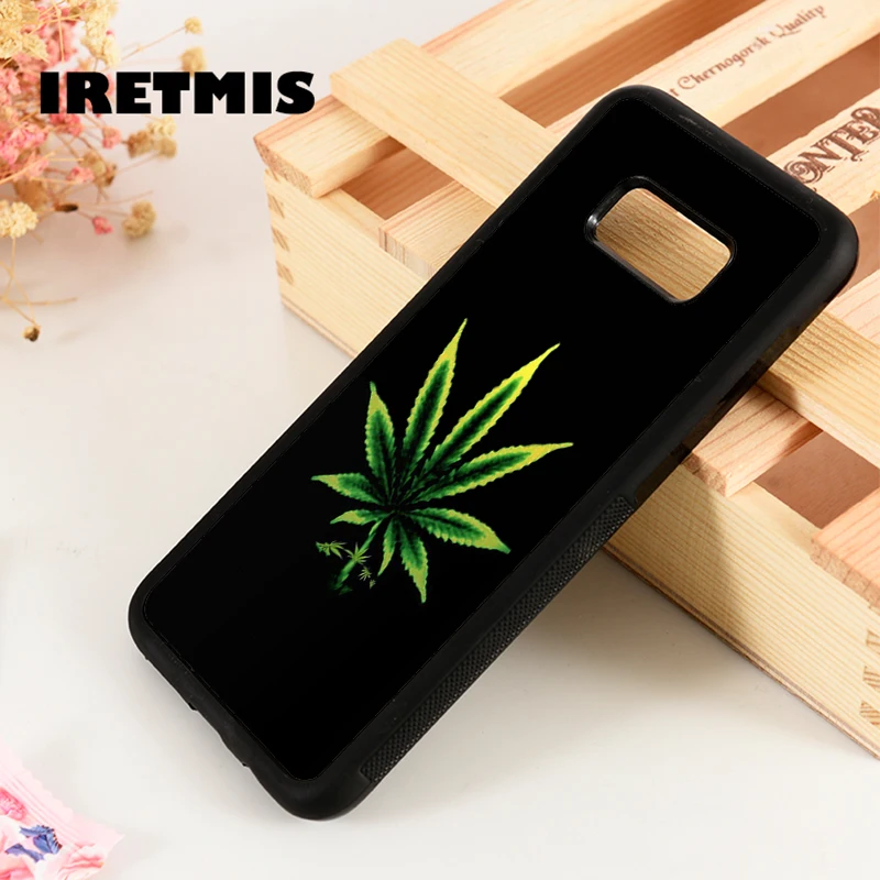 

Iretmis S3 S4 S5 Silicon Rubber phone case cover for Samsung Galaxy S6 S7 S8 S9 edge plus Note 3 4 5 8 9 Marijuana Cannabis Weed