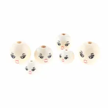 14/18/22mm Perles D'espacement En Bois Naturel Sourire Visage Pour Fournitures De Fabrication De Bijoux Perle BRICOLAGE Fait Main Collier Bracelet