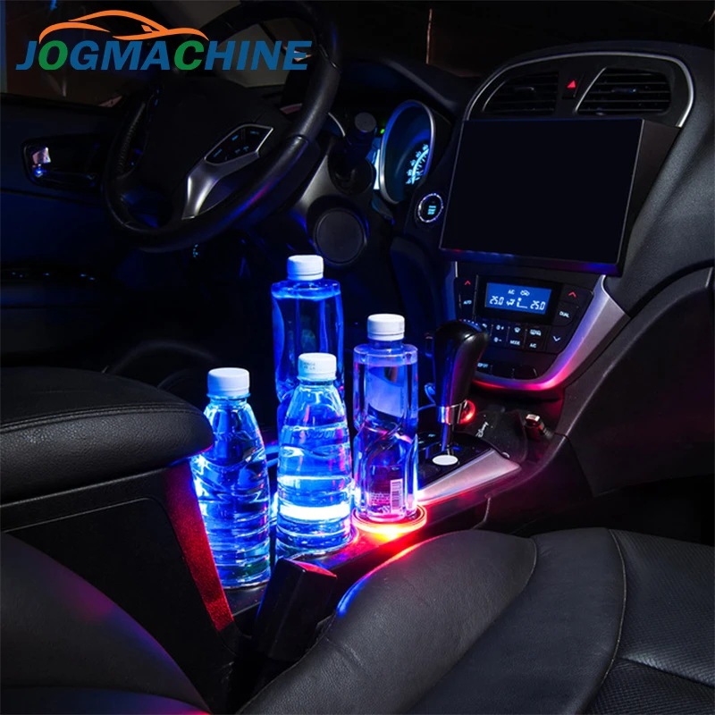 

1pcs Universal Solar LED Car Cup Holder Mat Anti Slip Waterproof Pad Bottle Drinks Coaster Atmosphere Lamp for Car SUV Truck