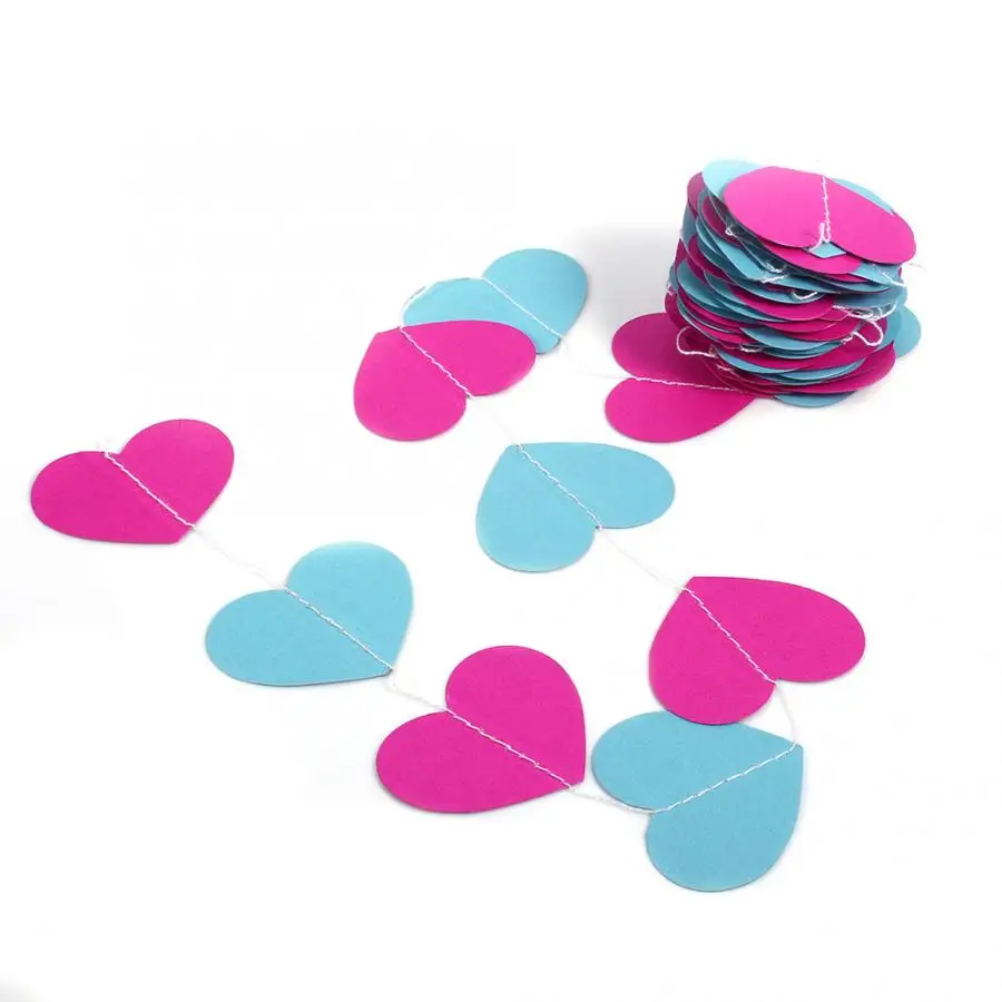 

Holiday DIY Decorations 4M Length Heart Shape Hanging Paper Garland String Colorful Craft Wedding Party Decoration Paper Garland