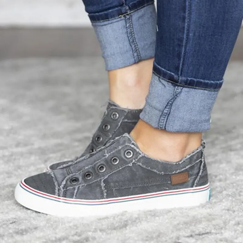 Oeak المرأة شقة سوليد الأبيض رياضية النساء أحذية الأزياء تفلكن أحذية عارضة Zapatillas موهير Zapatos دي موهير 2019
