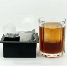 Креативные для виски, коктейлей, замороженные Лидер продаж силиконовый большой Гигантский Большой силиконовый кубик льда квадратная форма лотка