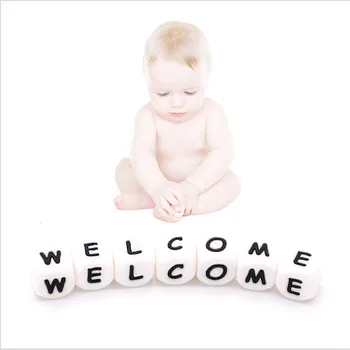 

26pc Baby Teether Beads Silicone Teething Toys Silicone Bead For DIY Baby Teething Necklace Alphabet English Letter